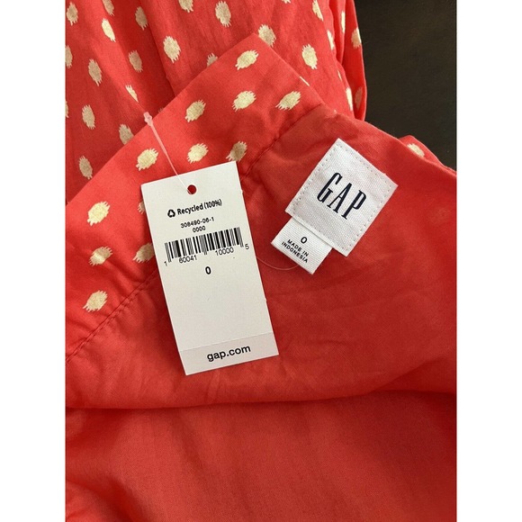 NWT Gap Pink 100% Cotton Fit & Flare Polka For Print Dress Women’s Size 0 - Picture 6 of 7